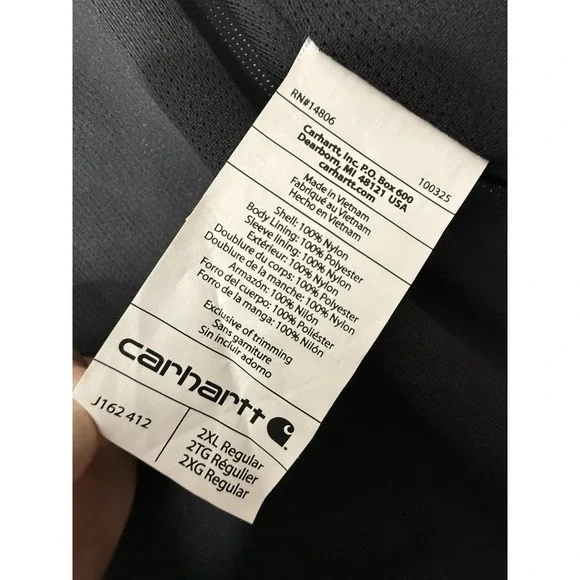 Carhartt Storm Defender Shoreline Heavyweight Jacket Navy Work Wear Size 2XL New
